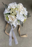 Fiwisora 9.8" Bridal Holding Wedding Bouquet Real-Looking Mixed Flowers Ivory... Bouquet