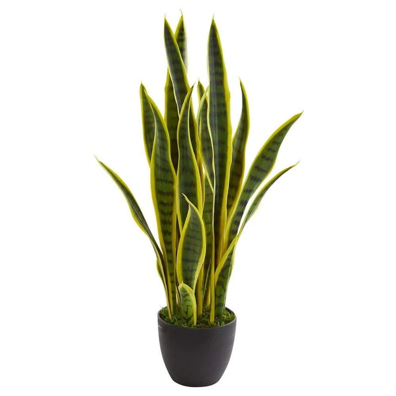 Nearly Natural Artificial Plant Indoor Sansevieria Snake Indoor (26"H x 8"W) Green Plant