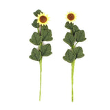 Dolls House 2 Sunflowers Flowers on Stem Miniature 1:12 Garden Wall Accessory Sunflower