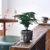 Buddha Head Flower Pot Planters Decors Container for Garden Office Desktop Garden Plants