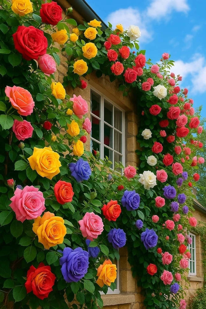 200+ Climbing Rose Seeds Mixed 6 Color - Non-GMO Perennial Vine Flower Garden Plants