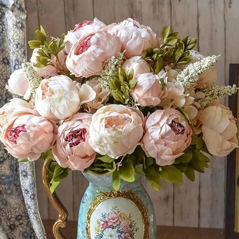 1 Bunch Artificial Peony Flower Big Bouquet Wedding Flowers Home Ornament Decor Peony