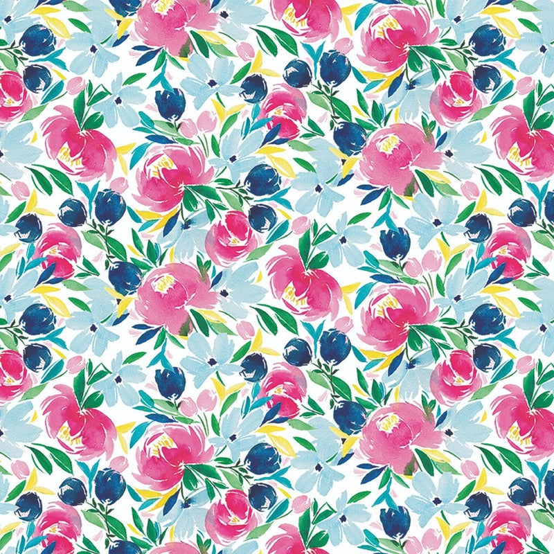 Clothworks Emily Simplified Happy Floral Y3957-55 Fabric sold BTHY Flowering Plants