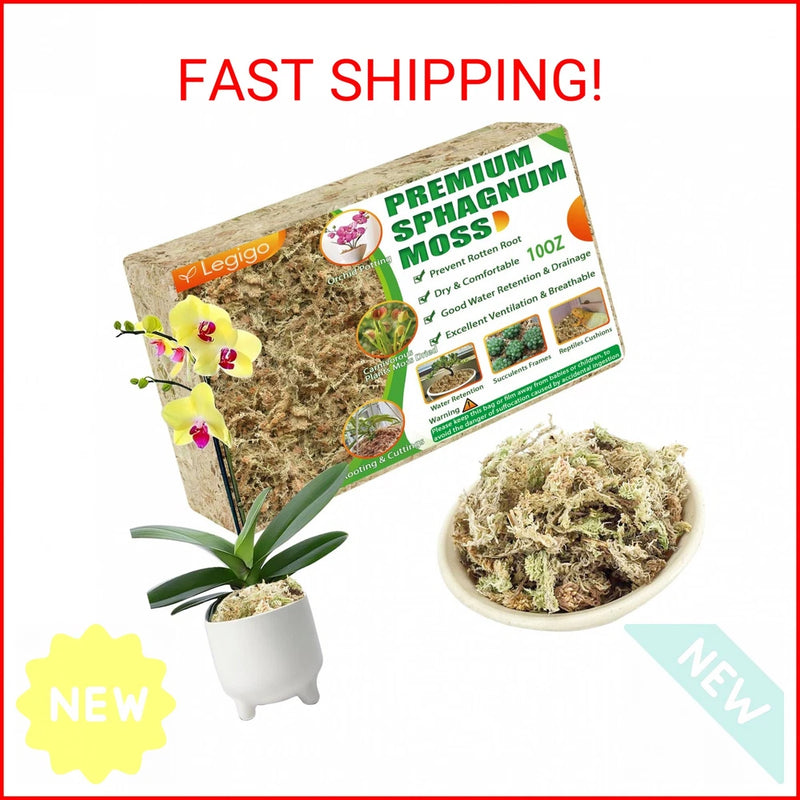 Legigo natural long-fiber sphagnum moss in bowl and branded package for plants