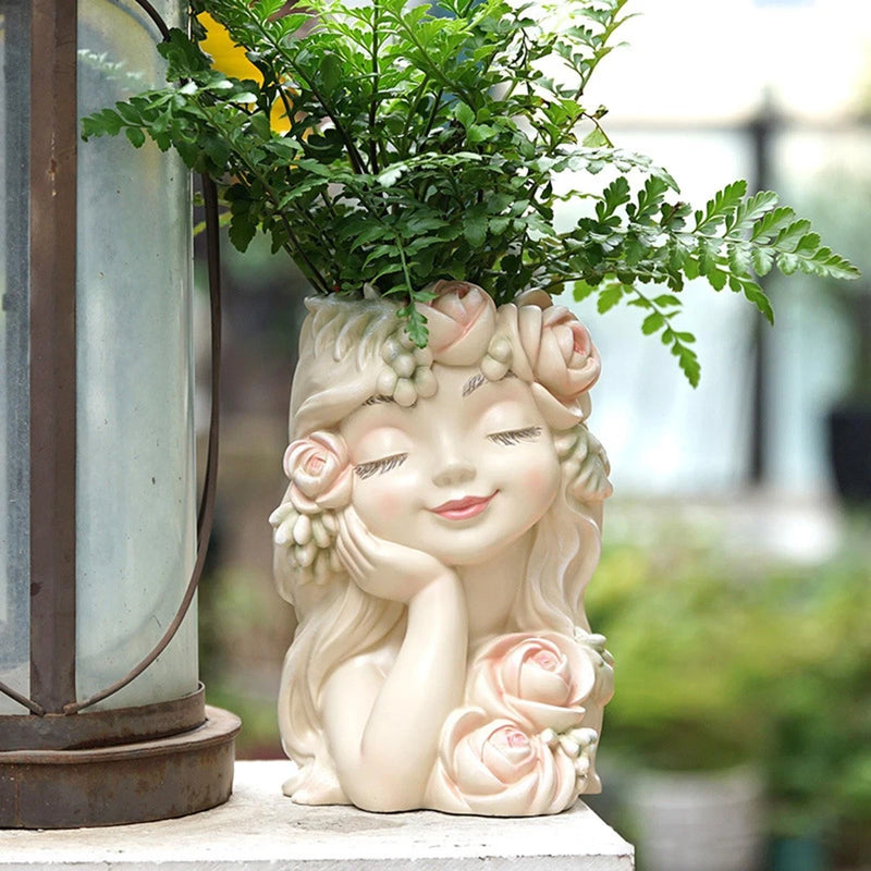 Garden Fairy Flower Pot Ornament Gift Creative Girl Flower Planter for Garden Plants