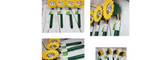 Garden Collection Sunflower Solar Stake Lights Set of 4 VERY BRIGHT 14.25x3.5 Sunflower