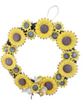 Artificial Sunflower Wreath 15Ó Metal Sunflowers Rustic Farmhouse Wall Decor Sunflower
