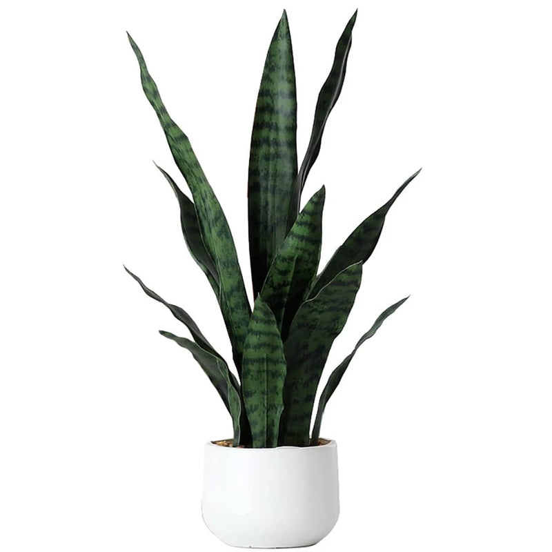 Beebel Artificial Snake Plant 22 Inch Fake Sansevieria Fake Agave Potted Plan... Green Plant