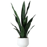 Beebel Artificial Snake Plant 22 Inch Fake Sansevieria Fake Agave Potted Plan... Green Plant