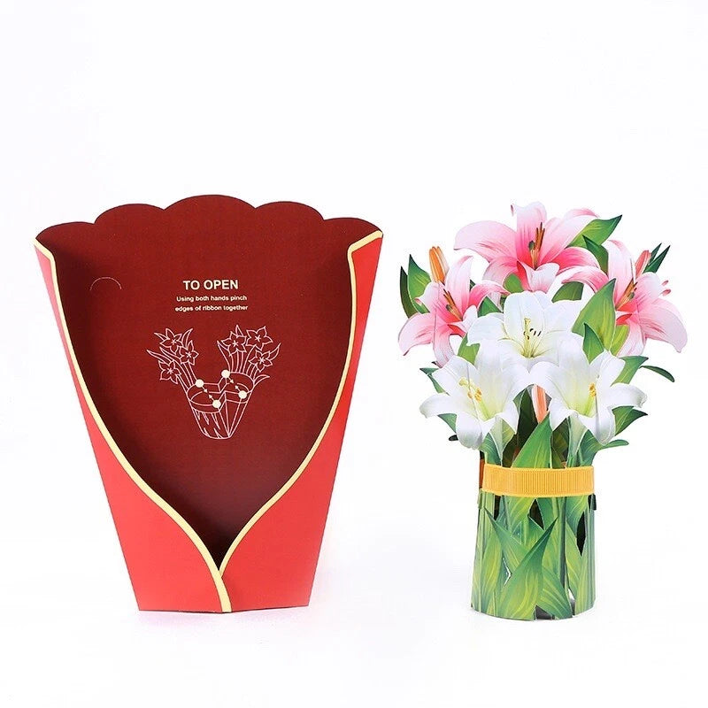 US Shipping~ Large Flower Bouquet/  3D Pop Up Lily Bouquet Lily