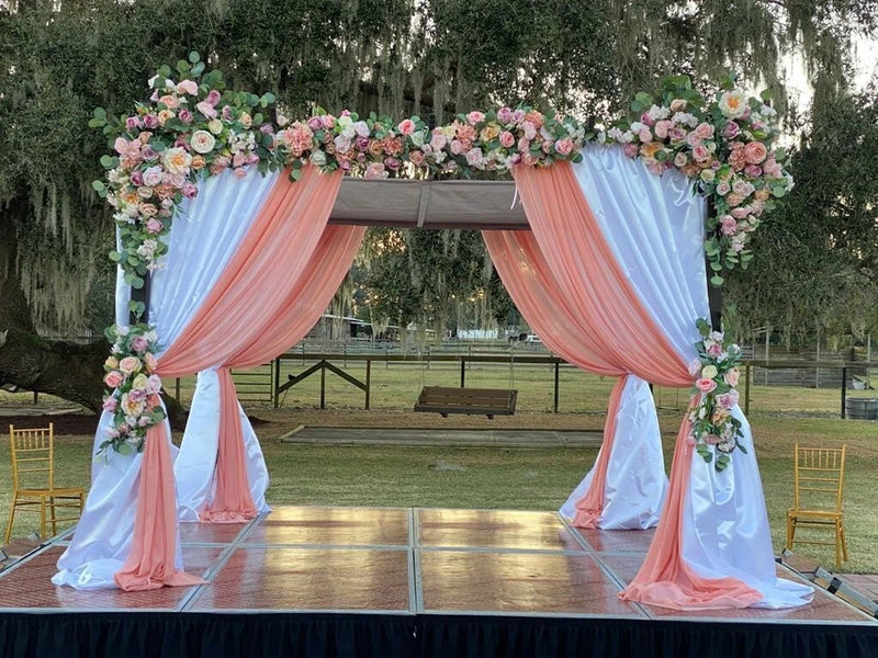 5 foot: Handmade Silk Wedding Flower Arch: Roses, Hydrangeas,ÊPeonies, Fresia Hydrangea