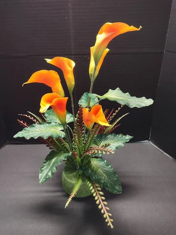 VINTAGE Calla Lily Table Centerpiece Silk Flower Floral Arrangements Lily
