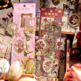 Gold Foil Flower Rose PET Stickers Pressed Dried Lily Tulip Scrapbook Journals Lily