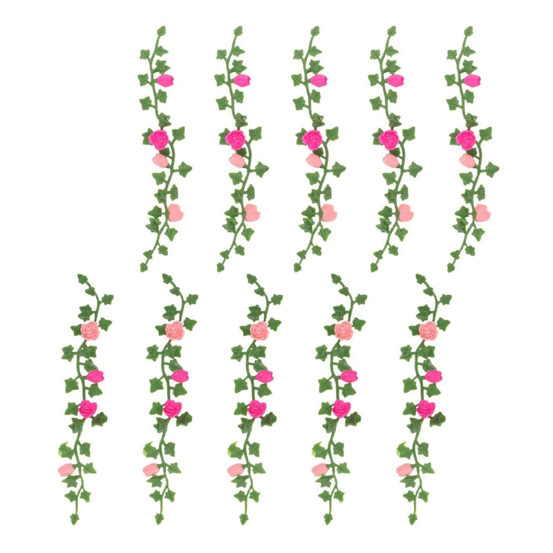 10 PCS Miniature Vines Artificial Flowers Dollhouse Plants Fairy Garden Green Plant