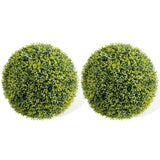 2PCS 42cm Artificial Plant Topiary Balls UV Resistant Faux Boxwood Balls Decor Green Plant