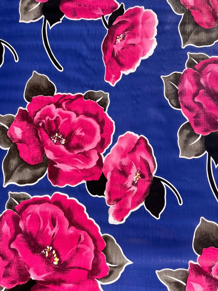 Oilcloth Fabric Iceland Fuchsia Pattern Sold in Yard or Bolt Flowering Plants