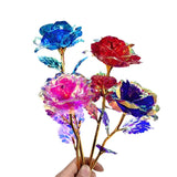 Eternal Rose Flower Gold-Tone Foil Enchanted Galaxy Rose LED Light Ð 4 Pack Bouquet