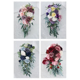 Wedding Bouquets for Bride Holding Waterfall Rose Flowers Bunch for Photography Bouquet