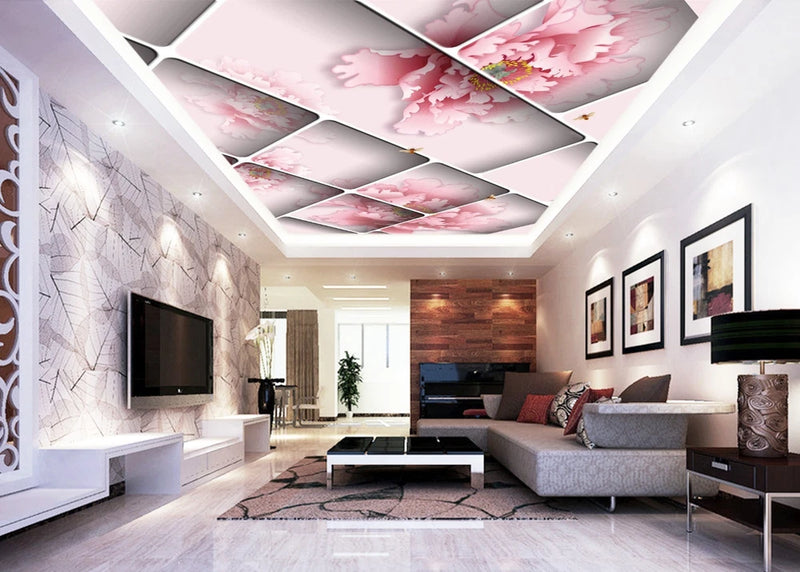 3D Peony Flower Bee 73 Wall Paper Wall Print Decal Wall Deco AJ WALLPAPER Summer Peony