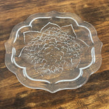 Appetizer Plates Hydrangea by STUDIO NOVA  Clear With Frosted Flowers & Leaves Hydrangea