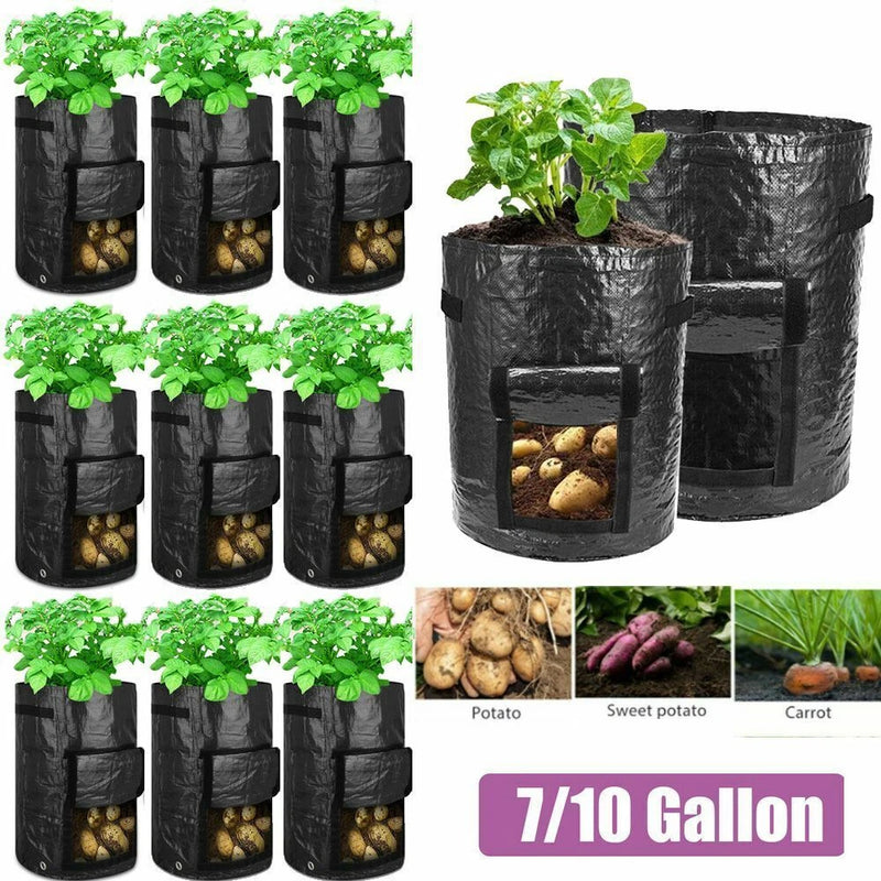 LOT 7/10Gallon Garden Planting Pots Grow Planter Bags for Potato Carrot Onion Garden Plants