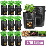 LOT 7/10Gallon Garden Planting Pots Grow Planter Bags for Potato Carrot Onion Garden Plants