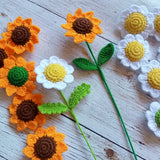 1x Sunflower Daisy Crochet Bouquet flowers multicoloured Handmade Home Decor Sunflower