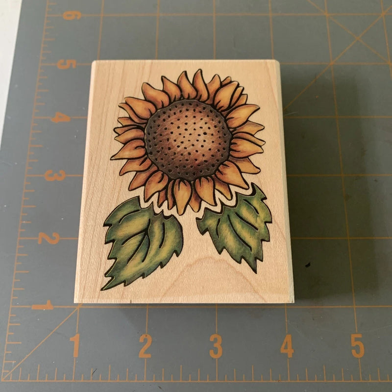 Rubber Stampede- Sunflower Designs 770f Wooden Rubber Stamp Flowers Sunflower