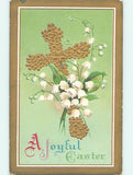 Pre-Linen easter religious LILY OF THE VALLEY FLOWERS WITH JESUS CHRIST hr2370 Lily