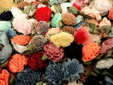 100 pcs Satin Carnation Flower Applique Arts Crafts 1272B-3 1"- 1 1/4" Carnation