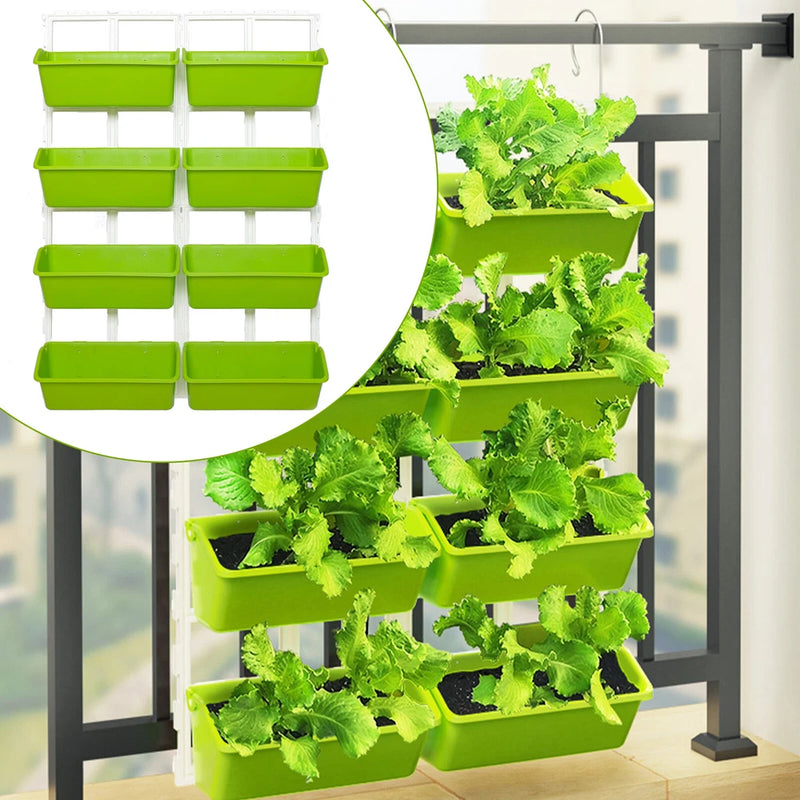 8-Pocket Vertical Planter Wall Hanging Planting Grow Bag Flower Garden Care Sets Garden Plants