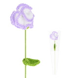 1-Pack Crochet Flowers, Knitted Artificial Wool Carnation [Gradient Purple] Carnation