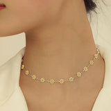 Little Daisy Flower Necklace, Sunflower Necklace, Colourful Flowers, Elega TYR Sunflower