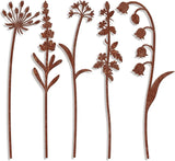 5 Pack Rust - Colored Metal Plant Stakes, Decorative Garden Stakes for Flower Be Garden Plants