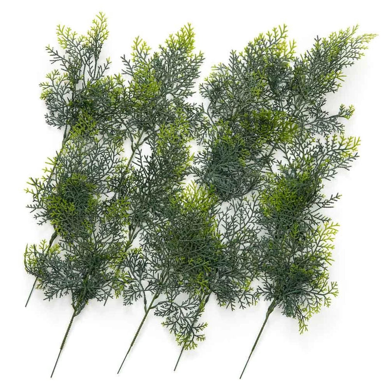 Package of 24 Artificial Weatherproof 11" Cedar Floral Picks Green Plant