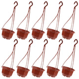 10 Sets Plastic Hanging Flower Pots with Hooks Planters for Garden Balcony Garden Plants