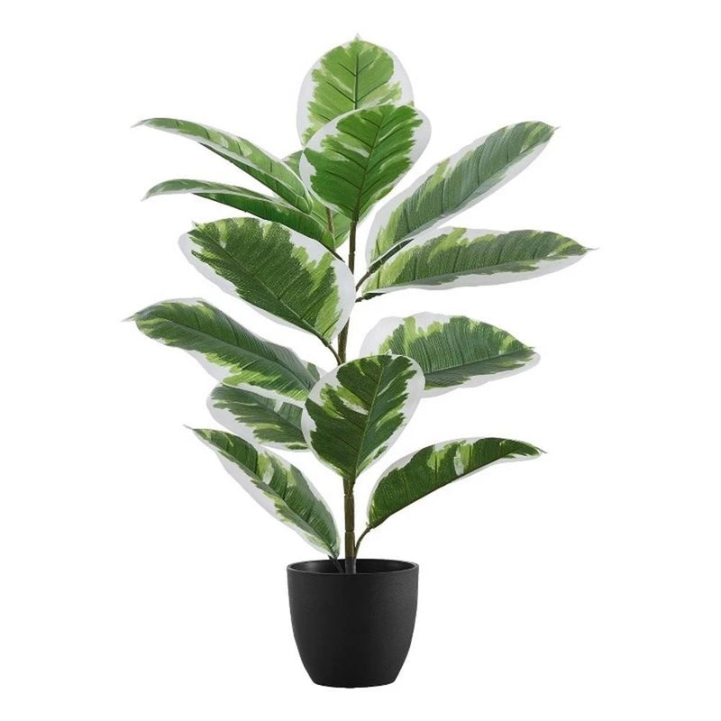 Artificial Plant - 27" Tall - Rubber - Indoor - Table - Potted - Green Leaves Green Plant
