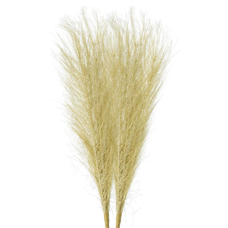 2Pcs Pampas Grass 17.7" Fake Pampas Grass for Wedding Decoration Golden Pampas Grass