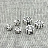 5 Sterling Silver Sunflower Flower Bead 4mm 5.5mm Spacer for Bracelet Sunflower