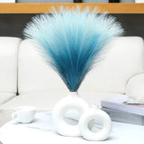 Faux Pampas Grass Decor 17.7 Inch 6Pcs, Pompas Grass Flower Arrangement and Vase Pampas Grass
