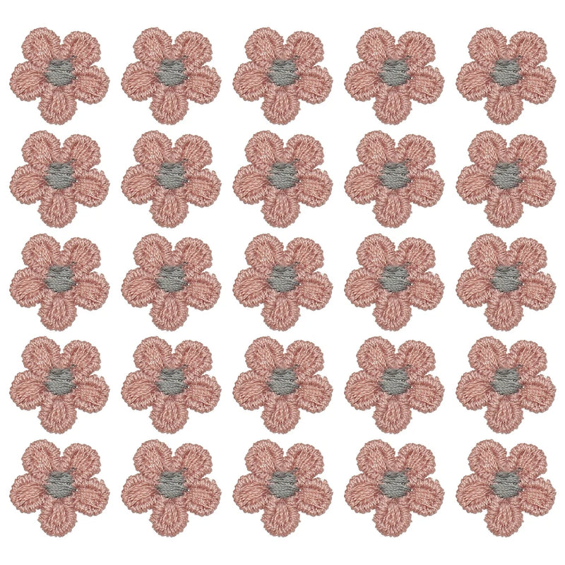 50 Pcs Mini Daisies Flower Sew on Patches, Flower Appliques Patches, Walnut Daisies