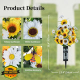 Memobloom Cemetery Flowers Grave 2 Pcs Sunflower Bouquets Sunflower