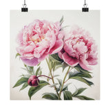 Pink Peonies Flower Art Print, Pink Flower Painting, Flower DŽcor 02 Peony