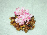 1" tall MINI Two-tone Pink Silk FLOWER Betta Bowl Betta-safe plant, stone base, Flowering Plants