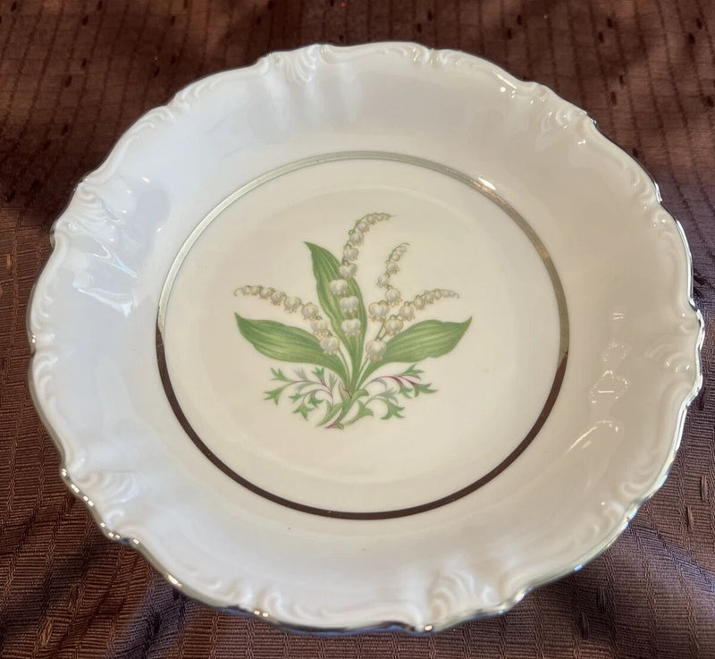 VTG ROYAL HEIDFLBERG WINTERLING LILY OFVALLEY SILVER TRIM SOUP BOWL EA SOLD SEPA Lily
