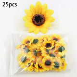 25pcs  for MINI Artificial Daisy Heads Silk Flowers Sunflower Party Garden Decor Sunflower