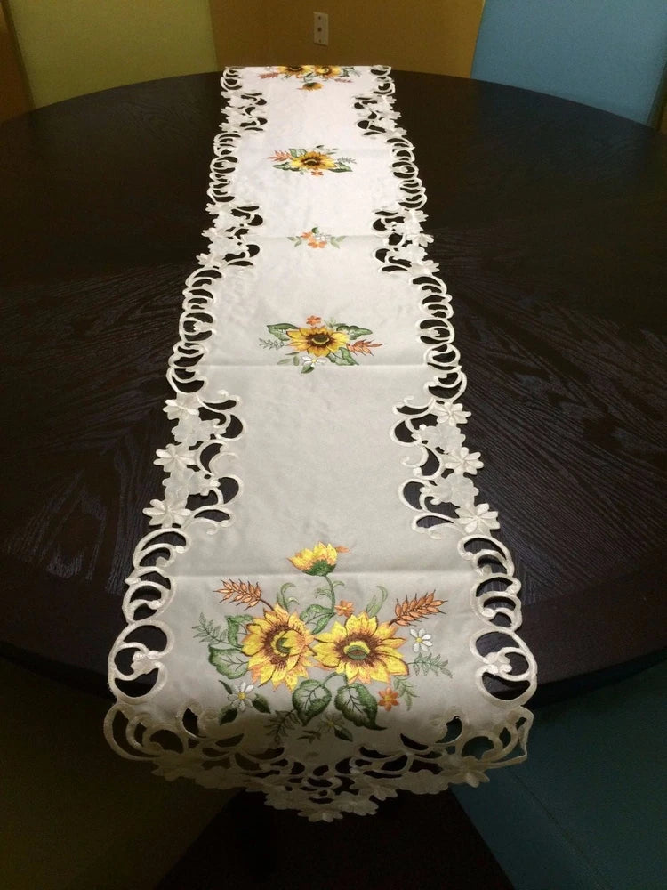 Sunflower Yellow Flower Fall Table Linens Topper Runner Dinning Decor Sunflower