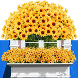 10 Bundles Artificial Sunflowers Fake Outdoor UV Resistant Fall Flowers for Home Sunflower
