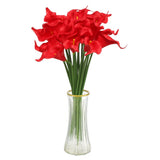 20pcs Artificial Calla Lily Fake Silk Flowers for Home Decor, Red Lily