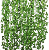 DearHouse 84 Feet 12 Strands Artificial Ivy Leaf Plants Vine Hanging Garland Fak Green Plant